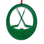 Ice Hockey Sticks & Puck Laser-Etched Ornament