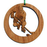 Ice Hockey Player Laser-Etched Ornament